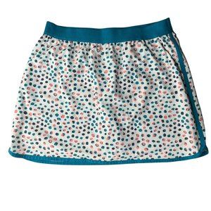 Slazenger womens golf tennis skirt skort XL white blue athletic pull on dots
